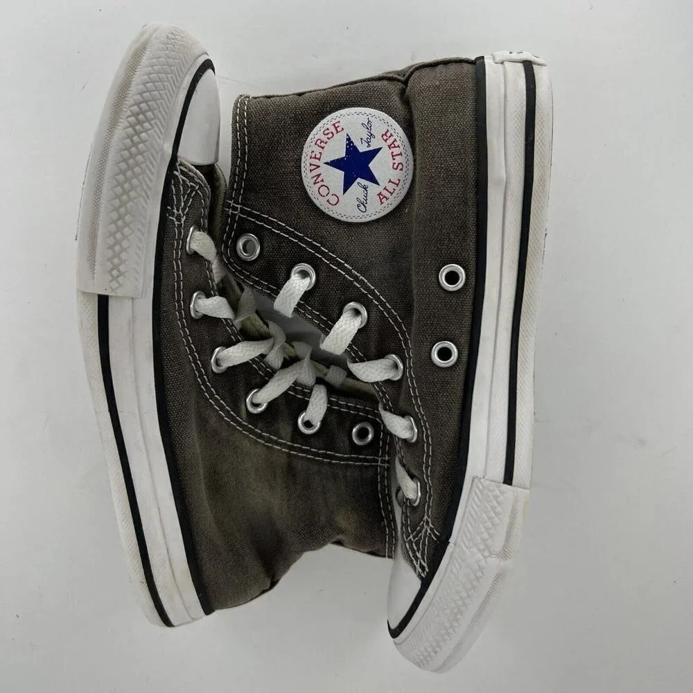 Converse All Star Retro High-Top Sneakers Youth Size 1 Gray White Basketball